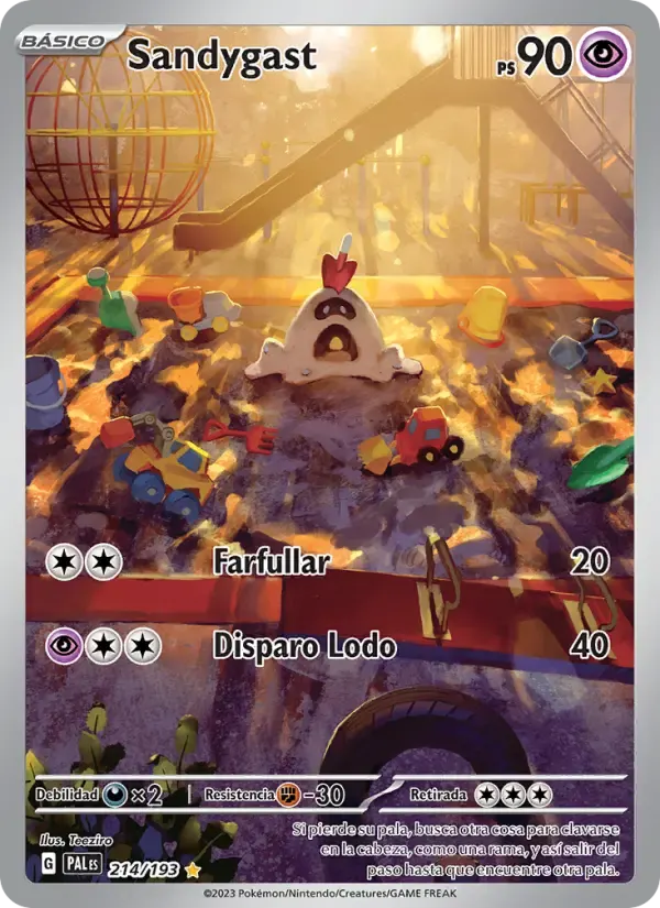 Sandygast — Evoluciones en Paldea 214 Spanish Pokémon card