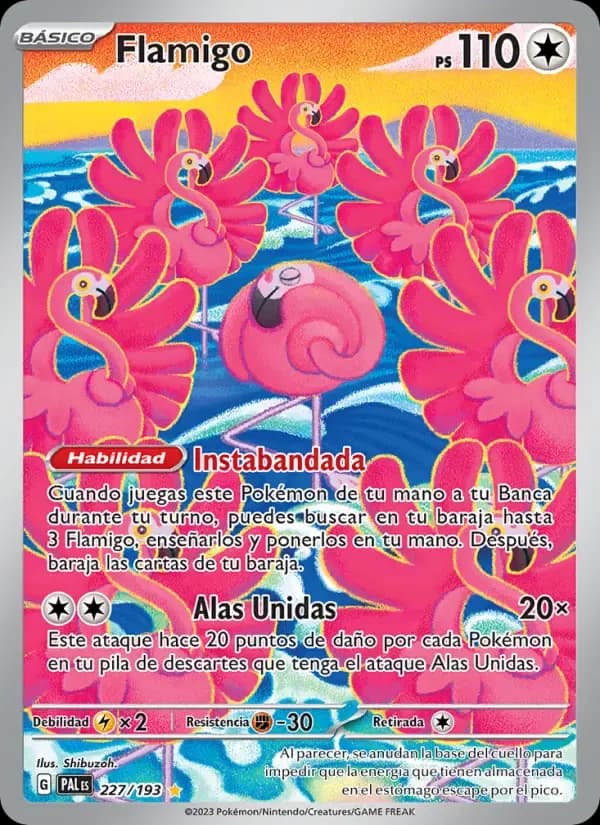 Flamigo — Evoluciones en Paldea 227 Spanish Pokémon card