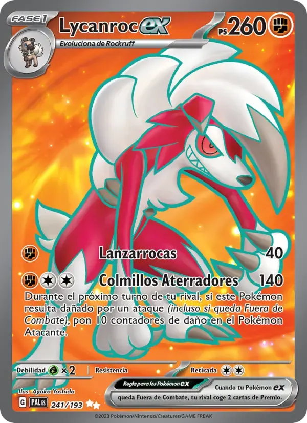 Lycanroc ex — Evoluciones en Paldea 241 Spanish Pokémon card