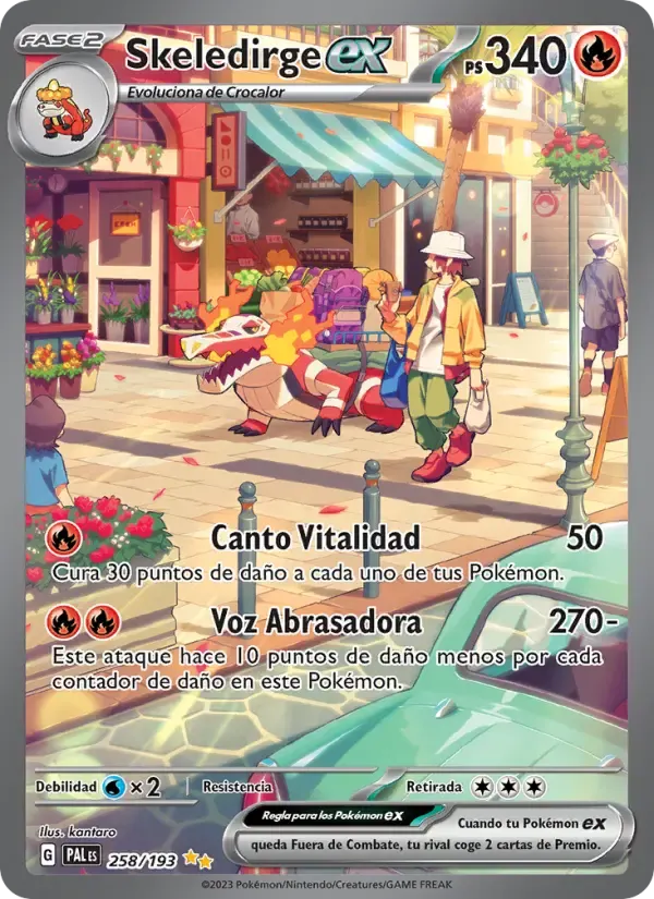 Skeledirge ex — Evoluciones en Paldea 258 Spanish Pokémon card