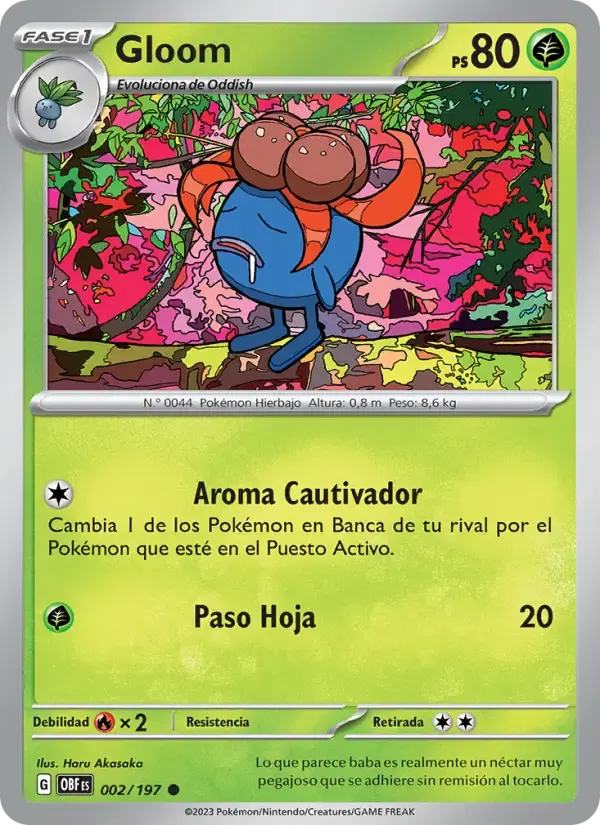 Gloom — Llamas Obsidianas 2 Spanish Pokémon card