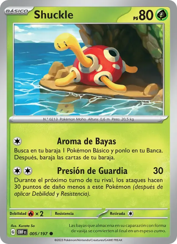 Shuckle — Llamas Obsidianas 5 Spanish Pokémon card