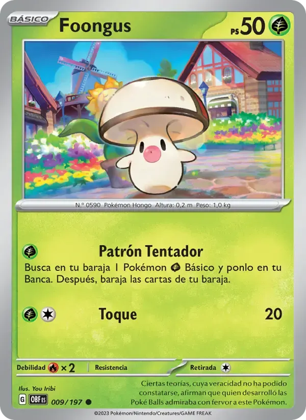 Foongus — Llamas Obsidianas 9 Spanish Pokémon card