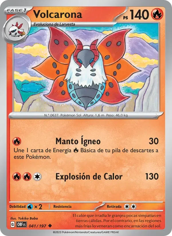 Volcarona — Llamas Obsidianas 41 Spanish Pokémon card