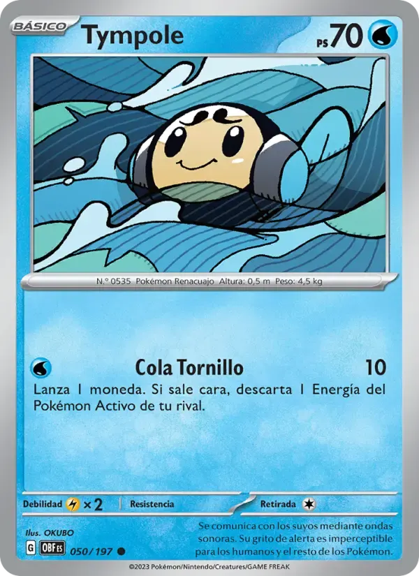 Tympole — Llamas Obsidianas 50 Spanish Pokémon card