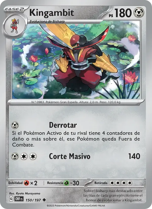 Kingambit — Llamas Obsidianas 150 Spanish Pokémon card