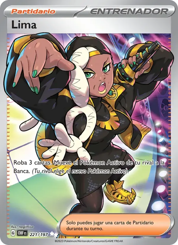 Lima — Llamas Obsidianas 221 Spanish Pokémon card