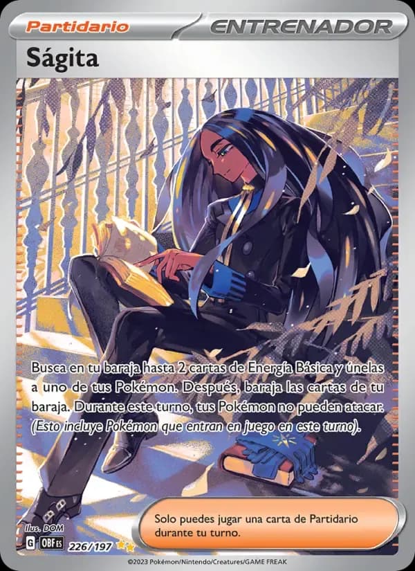 Ságita — Llamas Obsidianas 226 Spanish Pokémon card