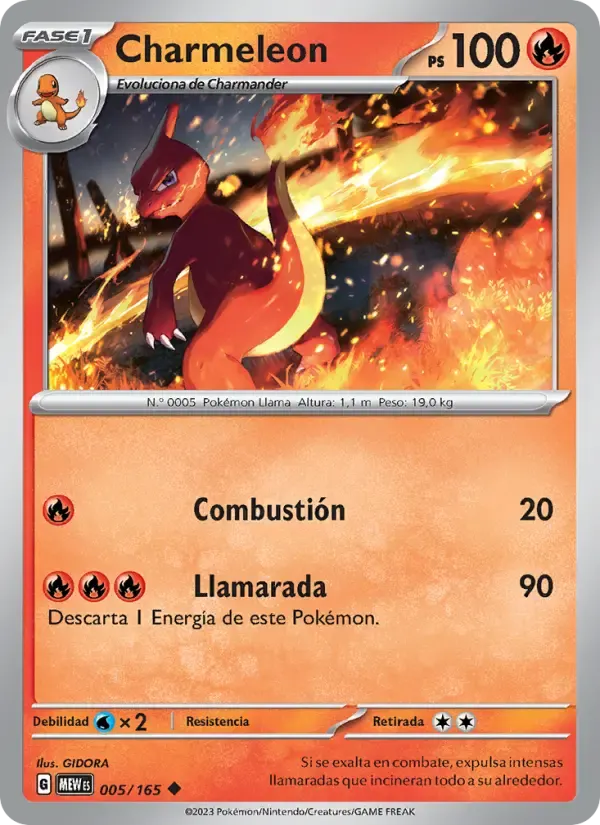 Charmeleon — 151 5 Spanish Pokémon card