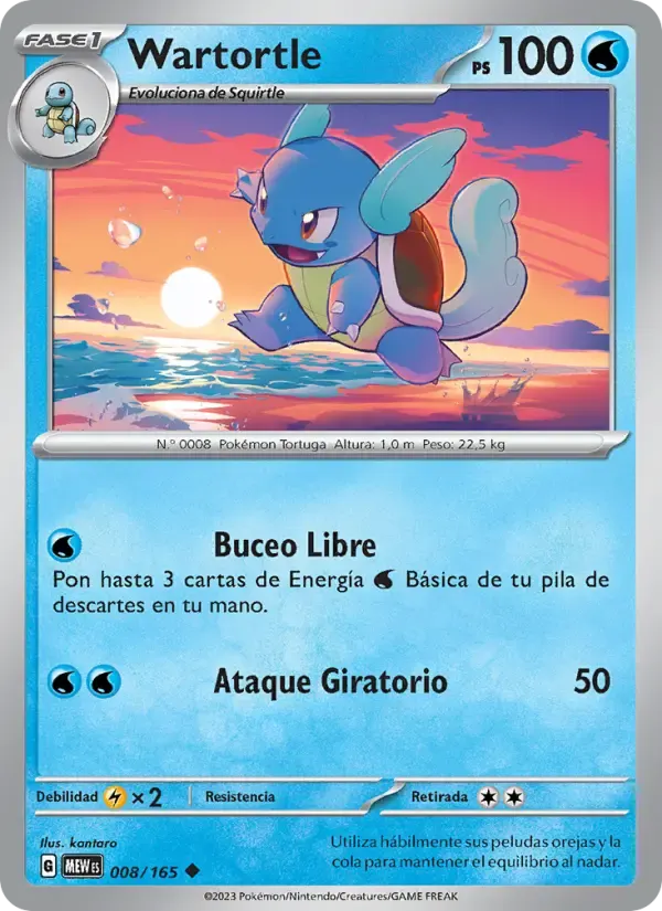 Wartortle — 151 8 Spanish Pokémon card