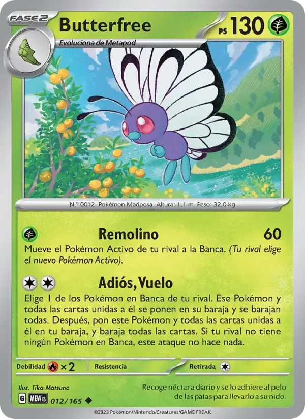 Butterfree — 151 12 Spanish Pokémon card