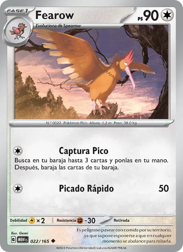 Fearow — 151 22 Spanish Pokémon card