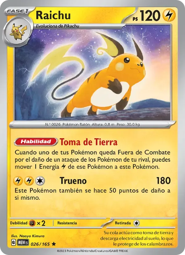 Raichu — 151 26 Spanish Pokémon card