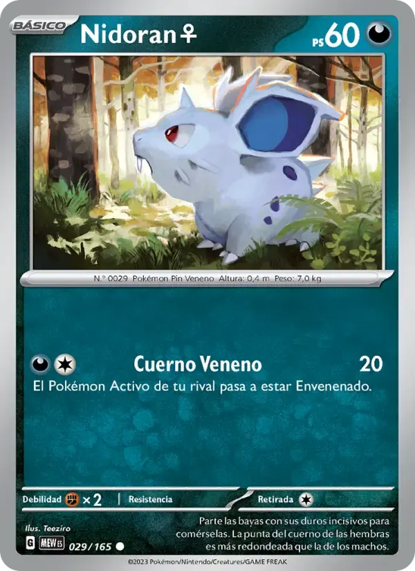Nidoran♀ — 151 29 Spanish Pokémon card