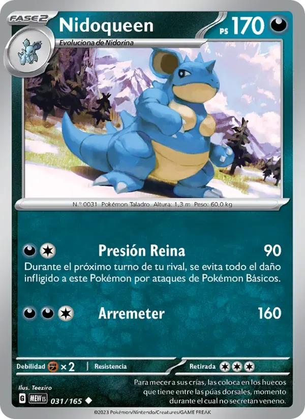 Nidoqueen — 151 31 Spanish Pokémon card