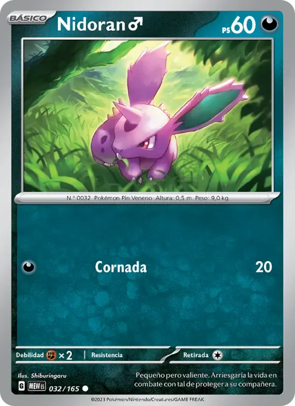 Nidoran♂ — 151 32 Spanish Pokémon card
