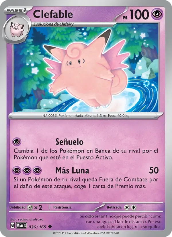 Clefable — 151 36 Spanish Pokémon card