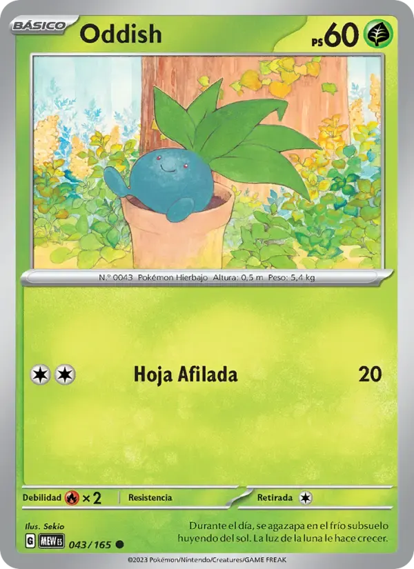 Oddish — 151 43 Spanish Pokémon card
