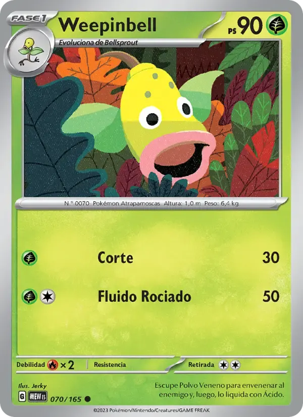 Weepinbell — 151 70 Spanish Pokémon card