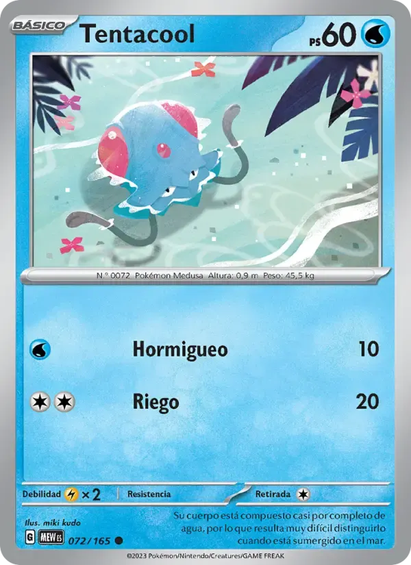 Tentacool — 151 72 Spanish Pokémon card