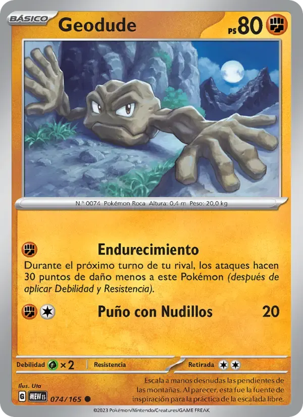 Geodude — 151 74 Spanish Pokémon card