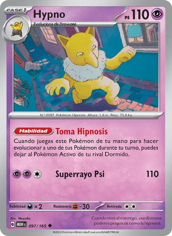 Hypno — 151 97 Spanish Pokémon card