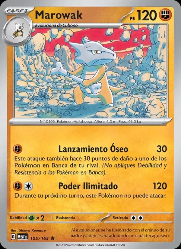 Marowak — 151 105 Spanish Pokémon card