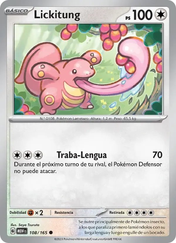 Lickitung — 151 108 Spanish Pokémon card