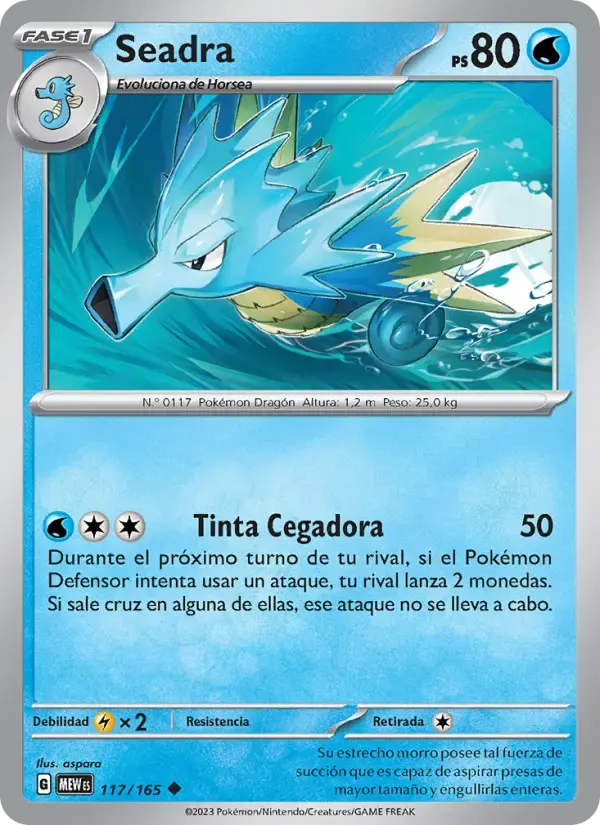 Seadra — 151 117 Spanish Pokémon card