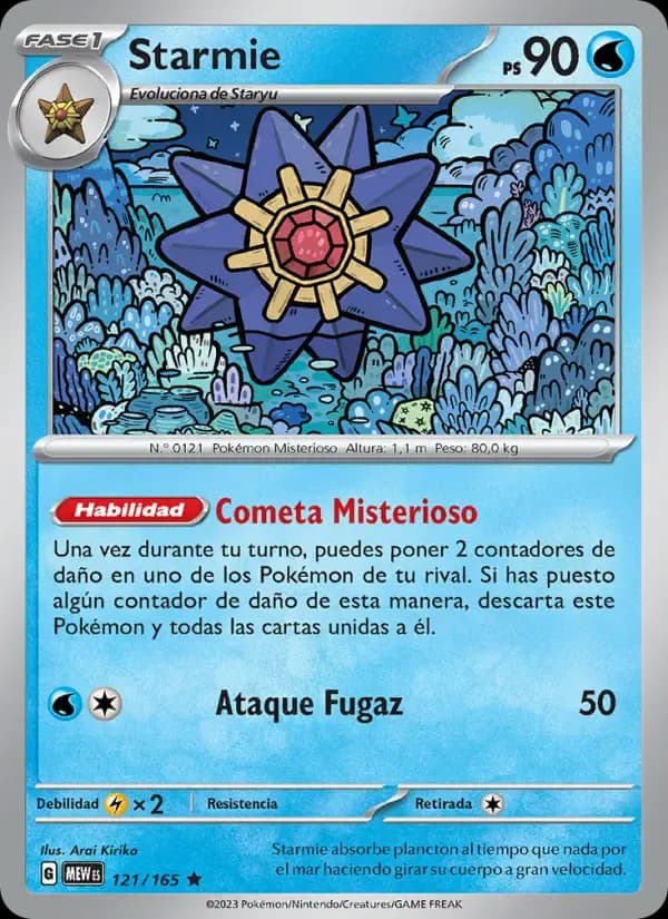 Starmie — 151 121 Spanish Pokémon card