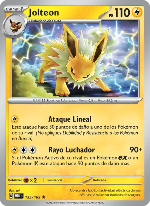 Jolteon — 151 135 Spanish Pokémon card