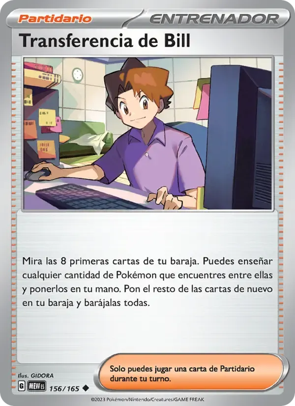 Transferencia de Bill — 151 156 Spanish Pokémon card