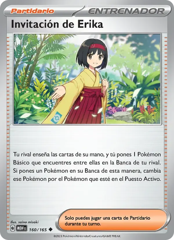 Invitación de Erika — 151 160 Spanish Pokémon card