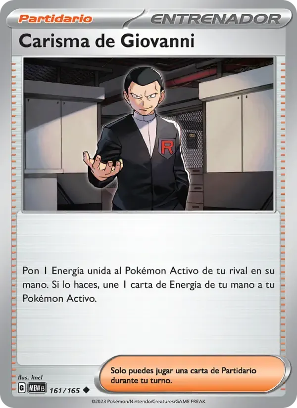 Carisma de Giovanni — 151 161 Spanish Pokémon card