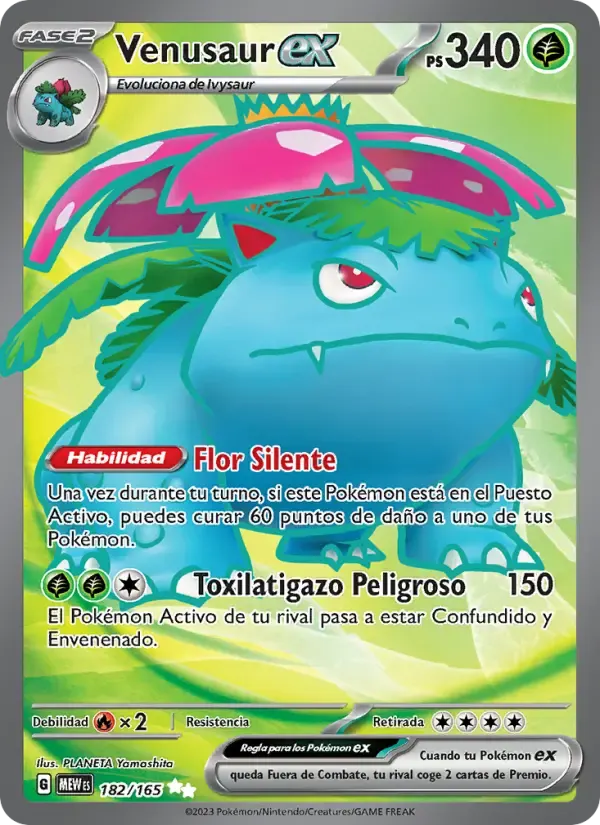 Venusaur ex — 151 182 Spanish Pokémon card