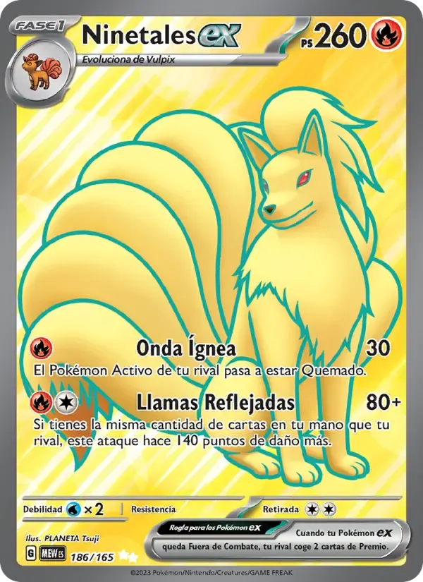 Ninetales ex — 151 186 Spanish Pokémon card