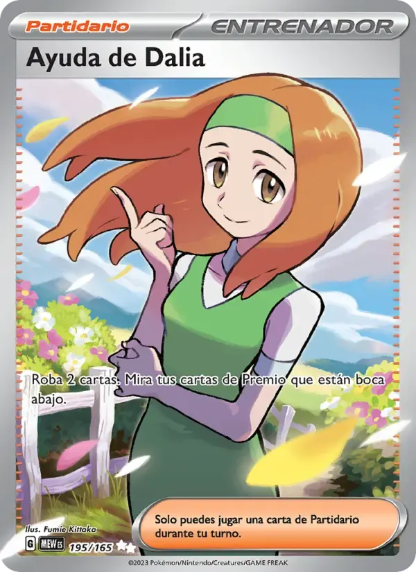 Ayuda de Dalia — 151 195 Spanish Pokémon card