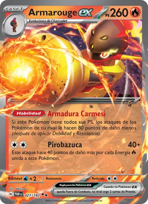 Armarouge ex — Brecha Paradójica 27 Spanish Pokémon card