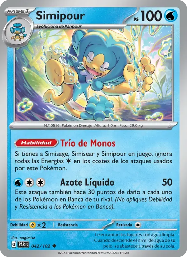 Simipour — Brecha Paradójica 42 Spanish Pokémon card