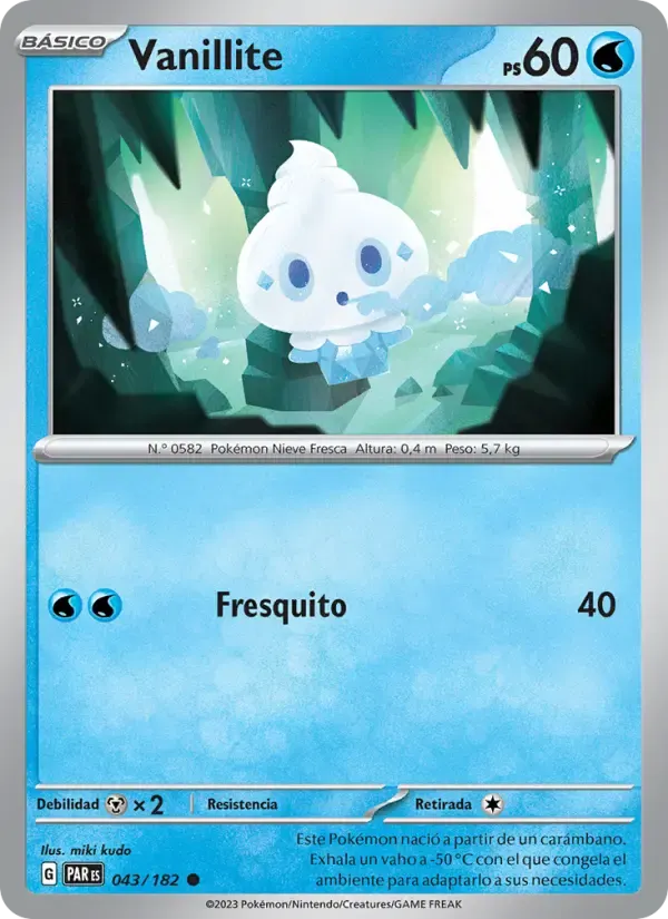 Vanillite — Brecha Paradójica 43 Spanish Pokémon card