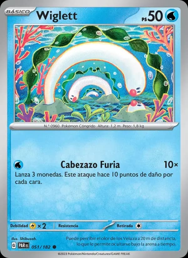 Wiglett — Brecha Paradójica 51 Spanish Pokémon card