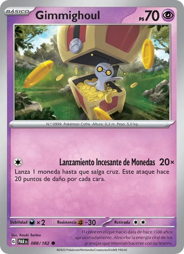 Gimmighoul — Brecha Paradójica 88 Spanish Pokémon card