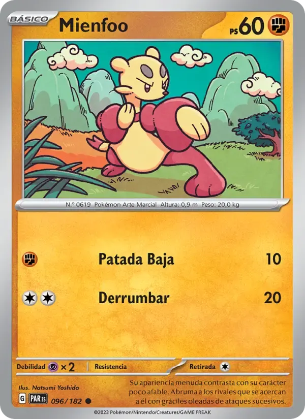 Mienfoo — Brecha Paradójica 96 Spanish Pokémon card