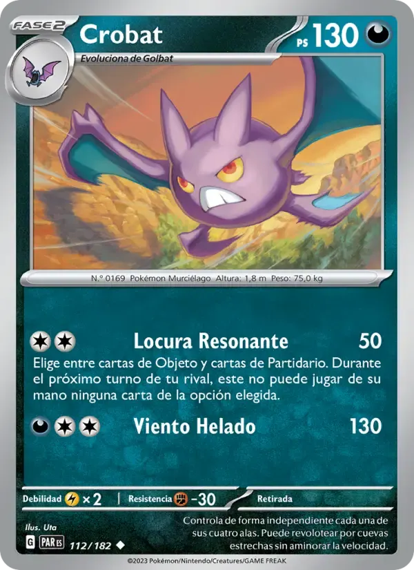 Crobat — Brecha Paradójica 112 Spanish Pokémon card