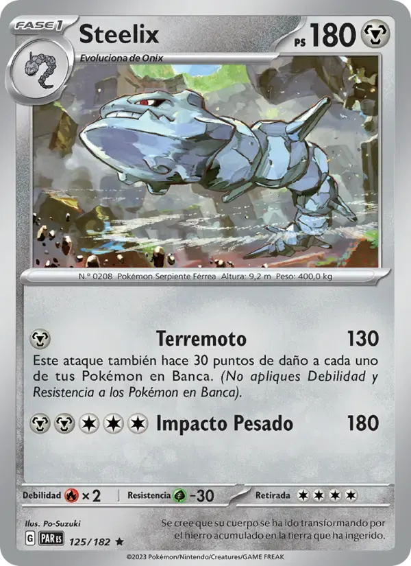 Steelix — Brecha Paradójica 125 Spanish Pokémon card