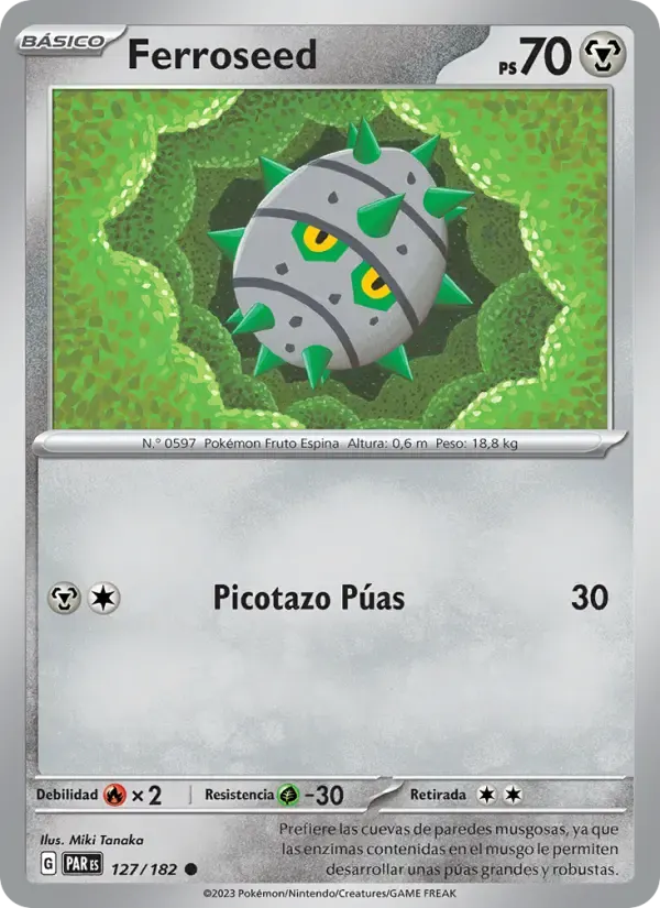 Ferroseed — Brecha Paradójica 127 Spanish Pokémon card