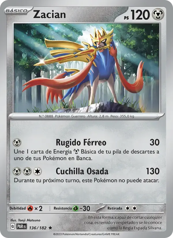 Zacian — Brecha Paradójica 136 Spanish Pokémon card