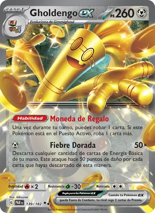 Gholdengo ex — Brecha Paradójica 139 Spanish Pokémon card