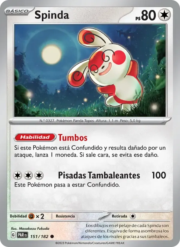 Spinda — Brecha Paradójica 151 Spanish Pokémon card