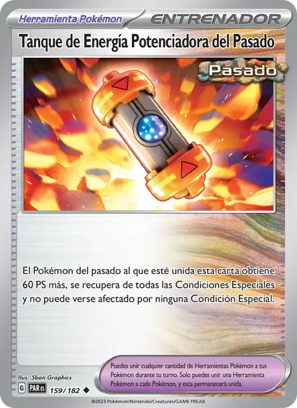 Tanque de Energía Potenciadora del Pasado — Brecha Paradójica 159 Spanish Pokémon card